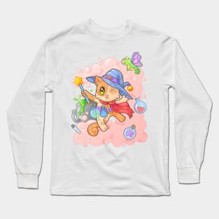 cute wizard cat Long Sleeve T-Shirt